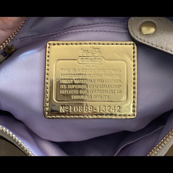 Coach Metallic Silver Lambskin Leather Hobo. - Picture 3 of 5